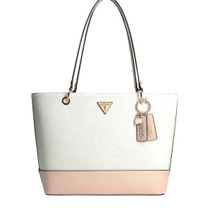 Guess Hwzg7879230 Noelle Women Charming Tote Bag with Saffiano Effect In Natural G-TB1