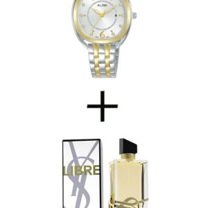 ALBA  ladies's Fashion hand Watch Stainless steel strap AH7BG8X + Gift Yves Saint Laurent Libre EDP 90ml